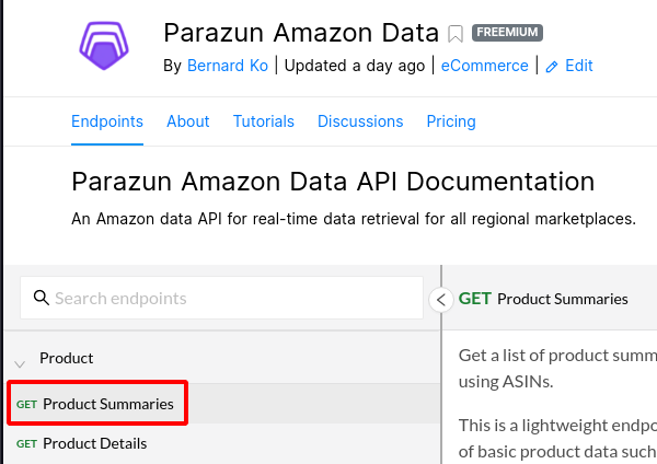 Click Product Summaries